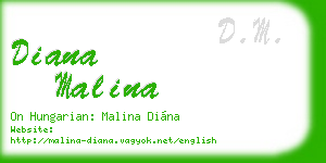 diana malina business card